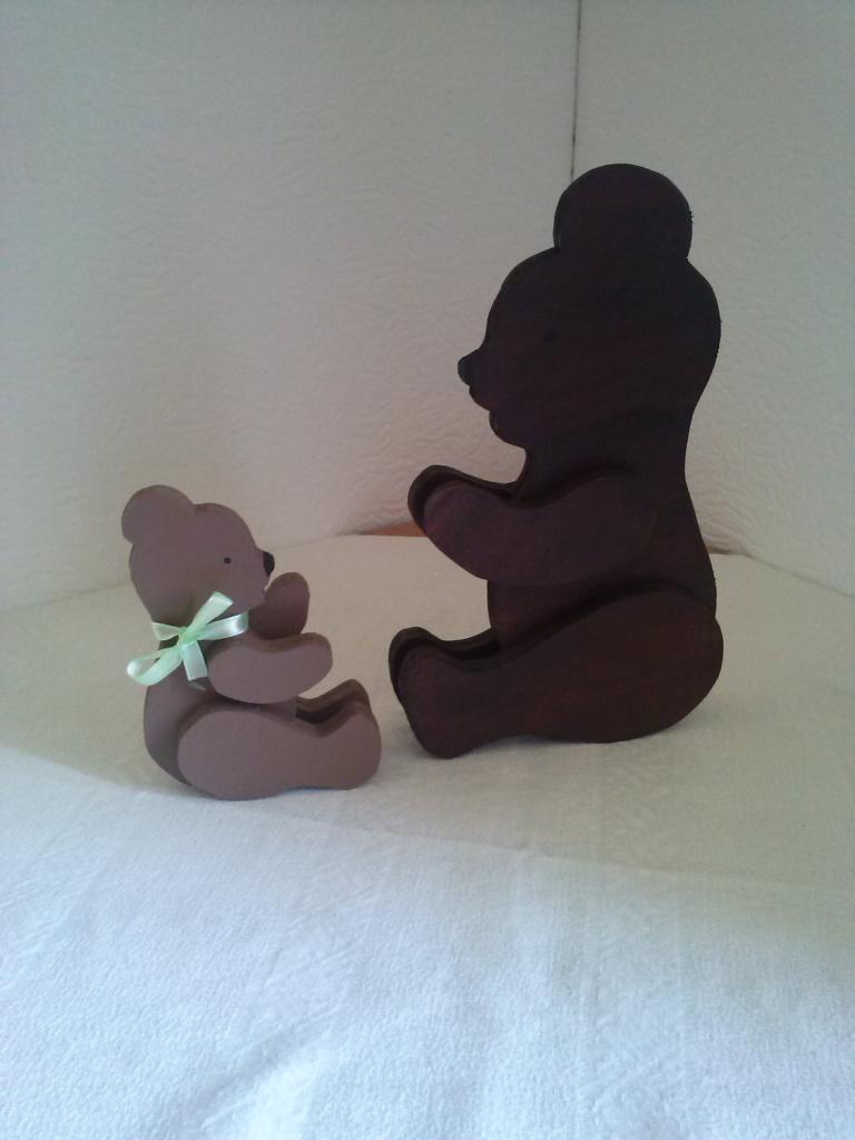 Oursons (réf. A 03)  14€ par deux (6€ le petit VENDU et 10€ le grand: VENDU)