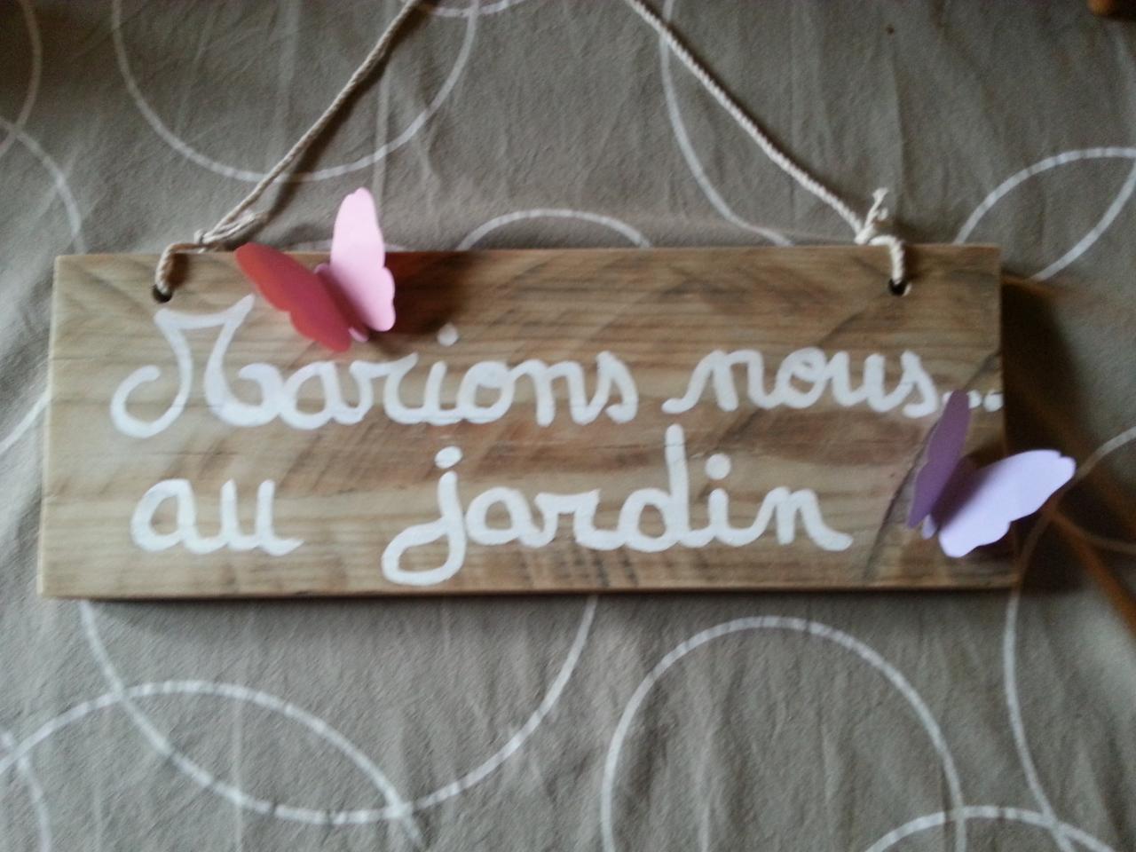 Plaque de mariage (texte personnalisé)